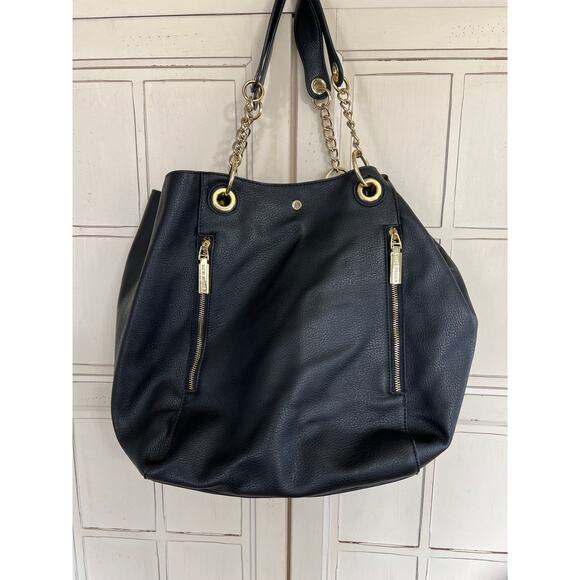 Steve Madden large black bucket back shoulder bag gold hardwear - Picture 1 of 5